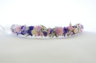 Haarkranz rosa pink lila sommer trockenblumen