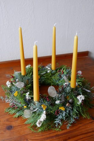Adventskranz 'Gelb' (Bio-Pflanzen)