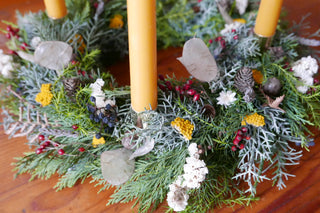 Adventskranz 'Gelb' (Bio-Pflanzen)