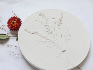 wanddekor gipsrelief mohn botanical bas relief