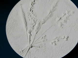 Botanical bas relief 'Papaver&Solidago'