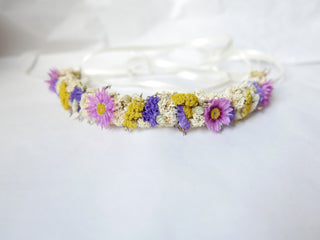 haarkranz sommer rosa kinder trockenblumen