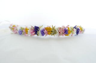 bunter haarkranz trockenblumen sommer kinder slowflowers bio