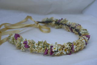 Haarkranz Hochzeit Bioblumen regional Trockenblumen slowflowers