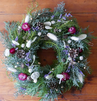 türkranz winterkranz slow flowers purple bio