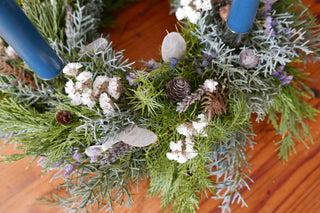 Adventskranz 'Petrol' (Bio-Pflanzen)