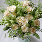 Hochzeitsstrauß slowflowers leipzig bio crème weiß grün