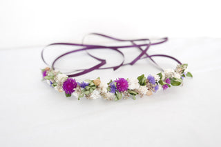 haarkranz trockenblumen beerenfarben