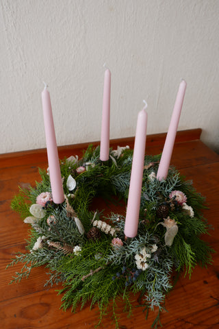 Adventskranz 'Rosé' (Bio-Pflanzen)